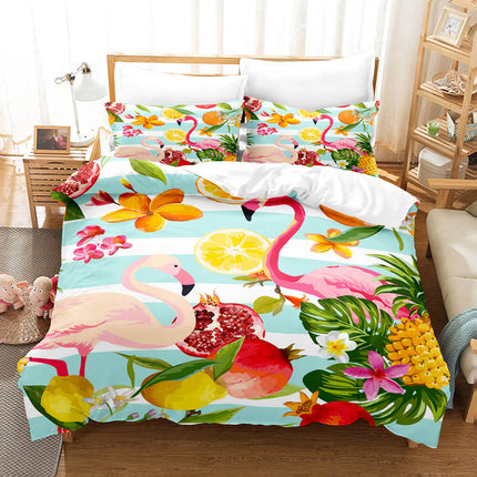 Cute Flamingo Bedding Set Quilt Covers Without Filler