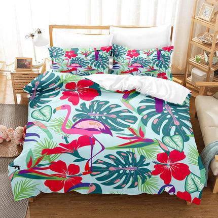 Cute Flamingo Bedding Set Quilt Covers Without Filler
