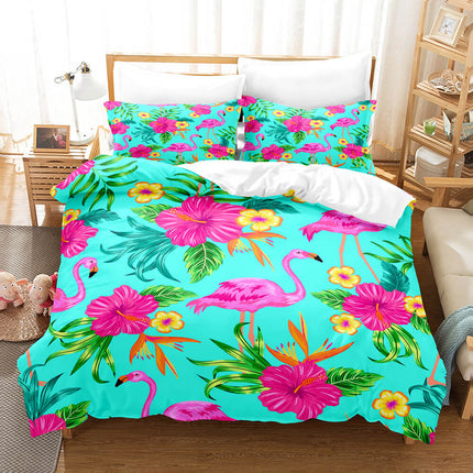 Cute Flamingo Bedding Set Quilt Covers Without Filler