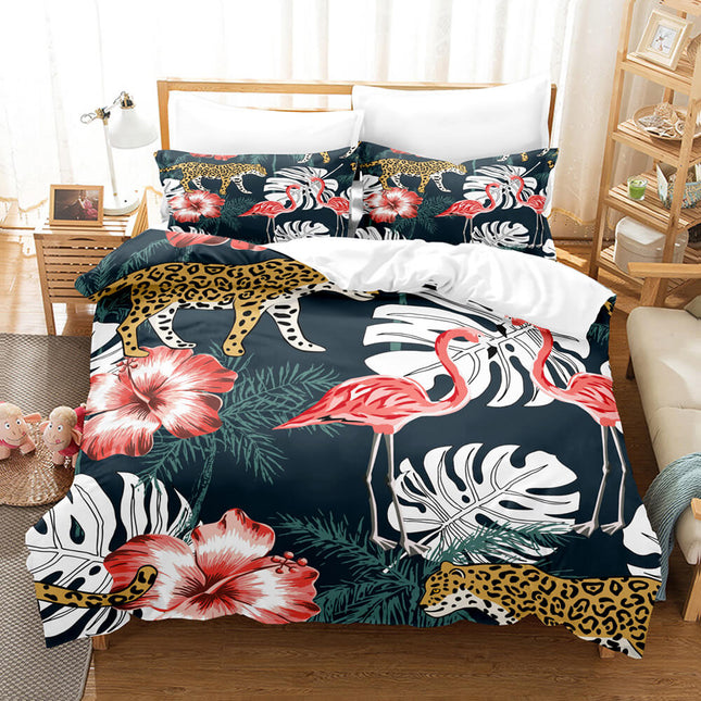 Cute Flamingo Bedding Set Quilt Covers Without Filler
