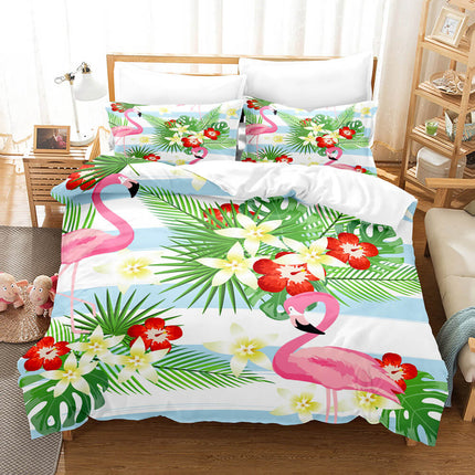 Cute Flamingo Bedding Set Quilt Covers Without Filler