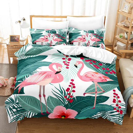Cute Flamingo Bedding Set Quilt Covers Without Filler
