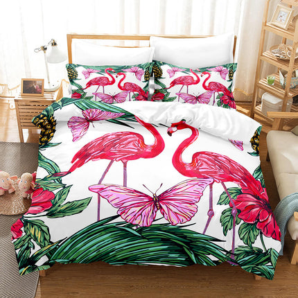 Cute Flamingo Bedding Set Quilt Covers Without Filler