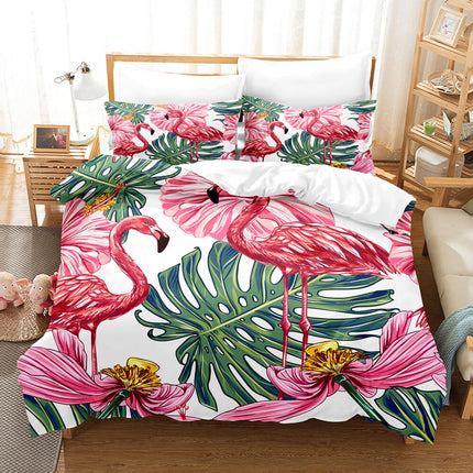 Cute Flamingo Bedding Set Quilt Covers Without Filler