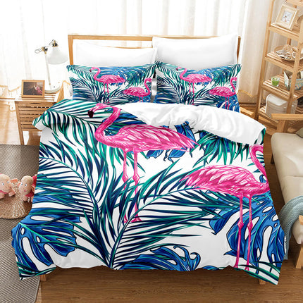 Cute Flamingo Bedding Set Quilt Covers Without Filler