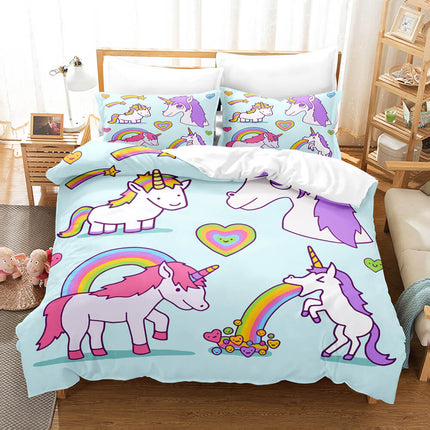 Cute Kids Girls Unicorn Bedding Set Quilt Covers Without Filler