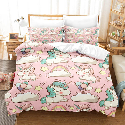 Cute Kids Girls Unicorn Bedding Set Quilt Covers Without Filler