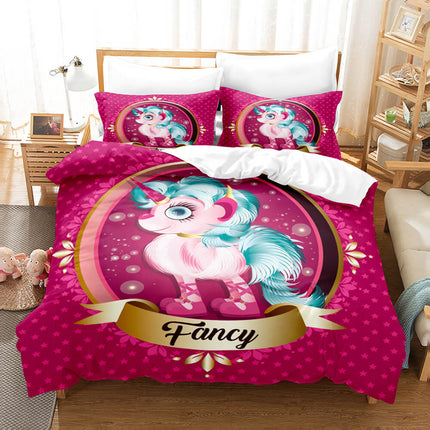 Cute Kids Girls Unicorn Bedding Set Quilt Covers Without Filler