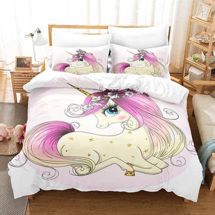 Cute Kids Girls Unicorn Bedding Set Quilt Covers Without Filler