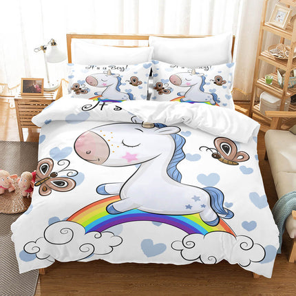 Cute Kids Girls Unicorn Bedding Set Quilt Covers Without Filler