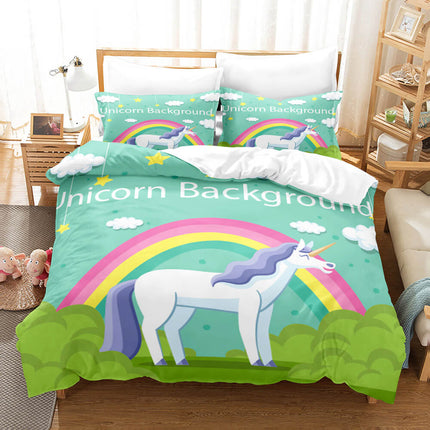 Cute Kids Girls Unicorn Bedding Set Quilt Covers Without Filler