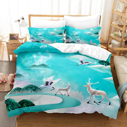 Cute Pere David's deer Elk Bedding Set Quilt Cover Without Filler