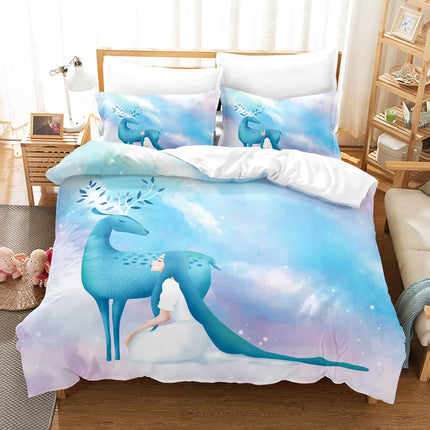 Cute Pere David's deer Elk Bedding Set Quilt Cover Without Filler