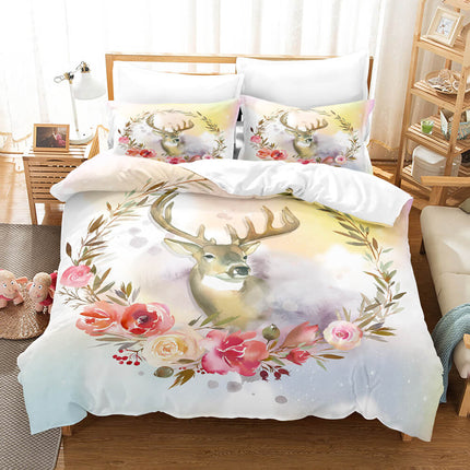 Cute Pere David's deer Elk Bedding Set Quilt Cover Without Filler