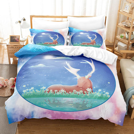 Cute Pere David's deer Elk Bedding Set Quilt Cover Without Filler
