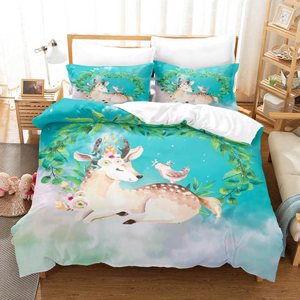 Cute Pere David's deer Elk Bedding Set Quilt Cover Without Filler