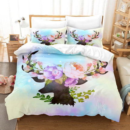 Cute Pere David's deer Elk Bedding Set Quilt Cover Without Filler
