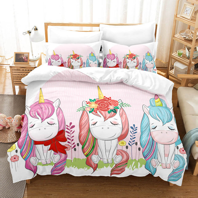 Cute Unicorn Bedding Set Quilt Covers Without Filler