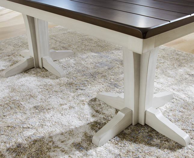 Darborn Dining Table Set - 4 Chairs + Bench