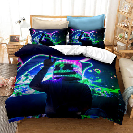 DJ Marshmello Cosplay Bedding Set Quilt Covers Without Filler