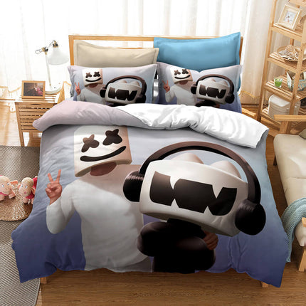 DJ Marshmello Cosplay Bedding Set Quilt Covers Without Filler