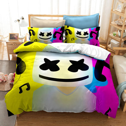 DJ Marshmello Cosplay Bedding Set Quilt Covers Without Filler