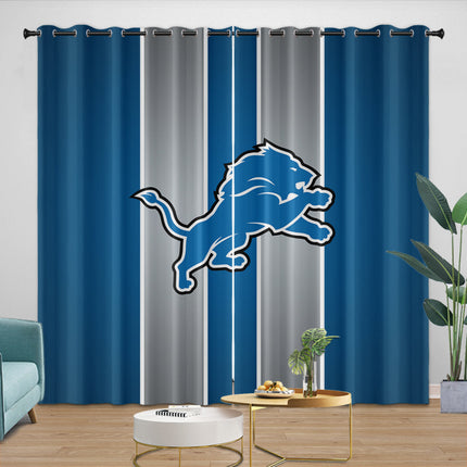 Detroit Lions Curtains Blackout Window Drapes Room Decoration