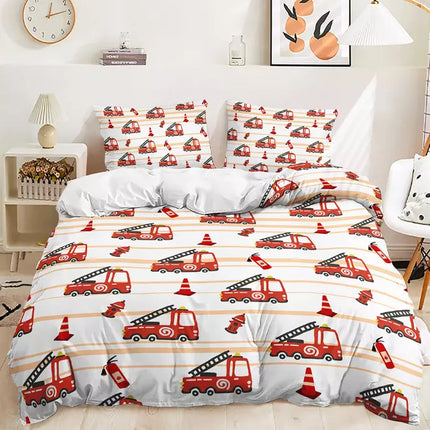 Digger Dump Truck Excavator Bedding Set Quilt Cover Without Filler