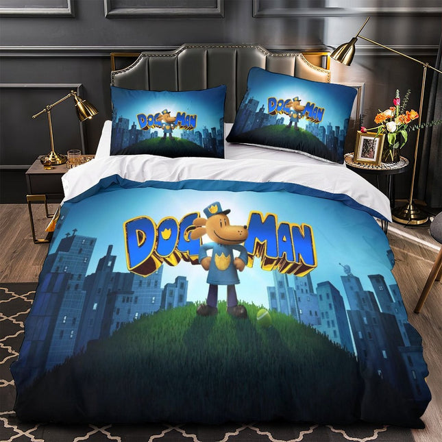 Dog Man Bedding Set Quilt Cover Without Filler