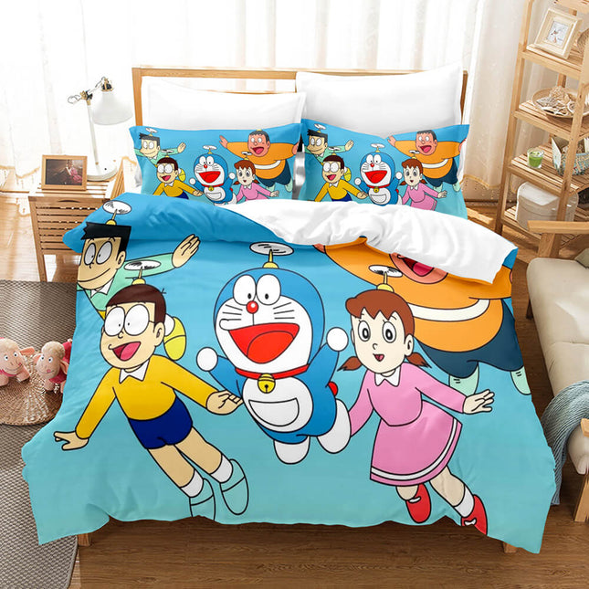 Doraemon Cosplay Bedding Set Quilt Cover Room Decoration
