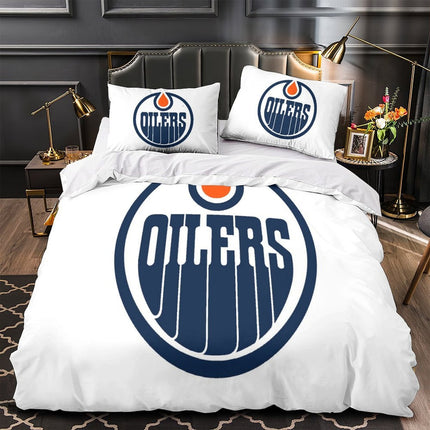Edmonton Oilers Bedding Set Quilt Duvet Cover Without Filler