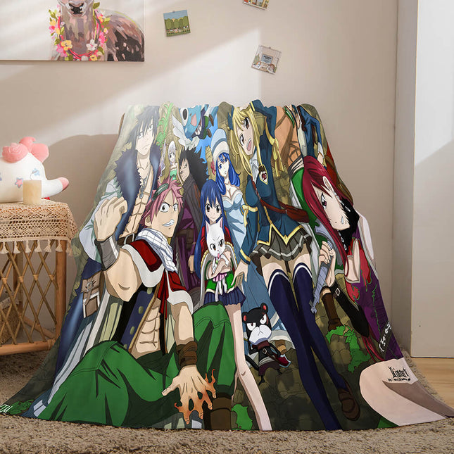 Fairy Tail Flannel Caroset Throw Cosplay Blanket