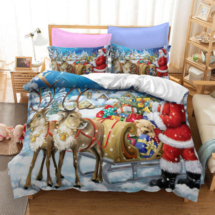 Father Christmas 3 Piece Bedding Set Quilt Cover Without Filler