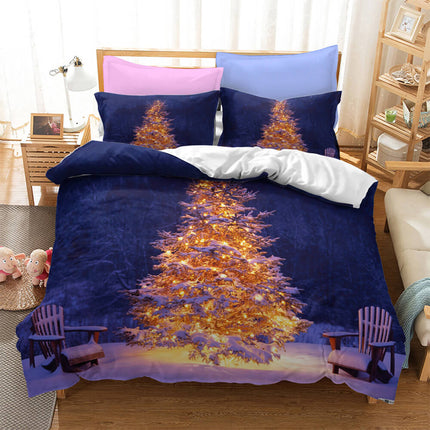 Father Christmas Cosplay Bedding Set Quilt Cover Without Filler