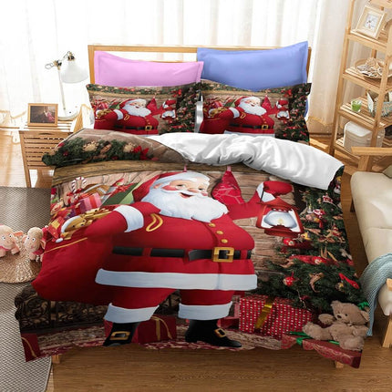 Father Christmas Cosplay Bedding Set Quilt Cover Without Filler