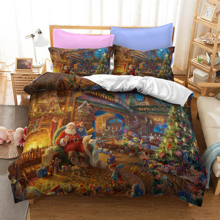 Father Christmas Cosplay Bedding Set Quilt Cover Without Filler