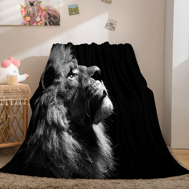 Fiercely Lion Flannel Blanket Room Decoration