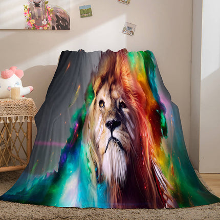 Fiercely Lion Flannel Blanket Room Decoration