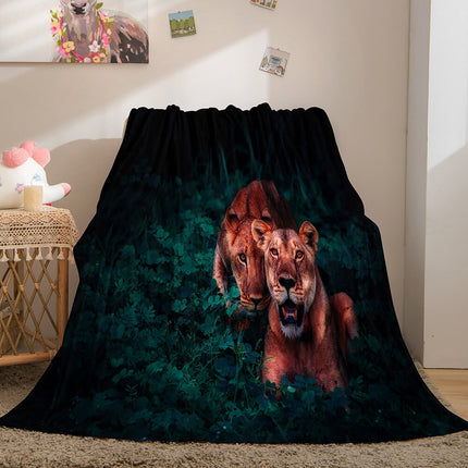 Fiercely Lion Flannel Blanket Room Decoration
