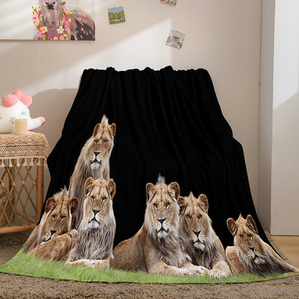 Fiercely Lion Flannel Blanket Room Decoration