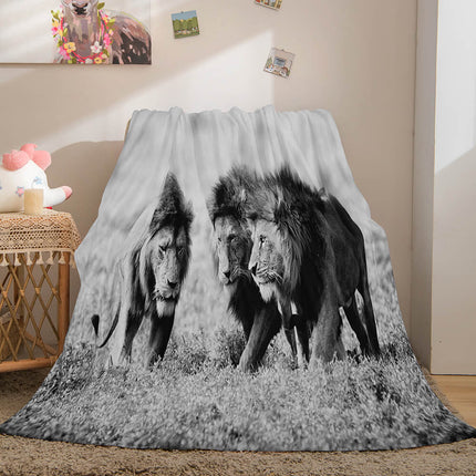 Fiercely Lion Flannel Blanket Room Decoration