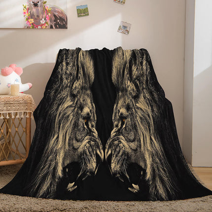 Fiercely Lion Flannel Blanket Room Decoration