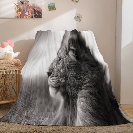 Fiercely Lion Flannel Blanket Room Decoration