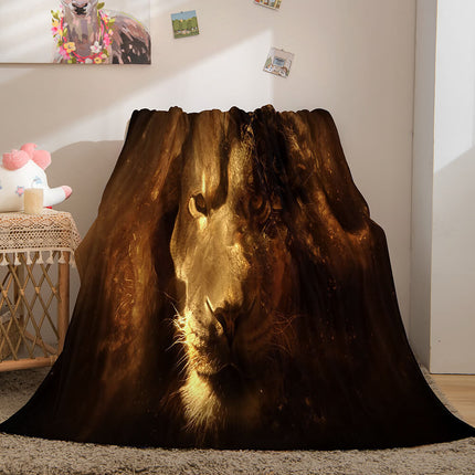 Fiercely Lion Flannel Blanket Room Decoration