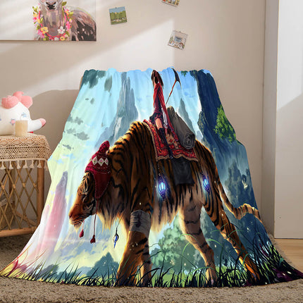 Fiercely Lion Flannel Blanket Room Decoration