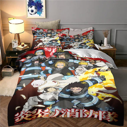 Fire Force Bedding Set Pattern Quilt Cover Without Filler