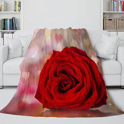 Flower Flannel Fleece Throw Cosplay Blanket