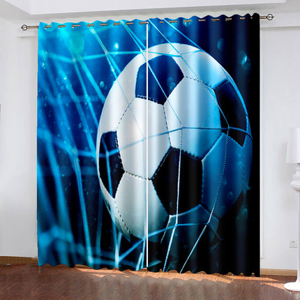 Football Soccer Curtains Blackout Window Drapes