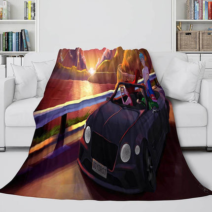 Friday Night Funkin Cosplay Flannel Blanket Warm Throw Bed Blankets