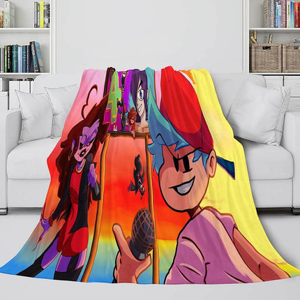 Friday Night Funkin Cosplay Flannel Blanket Warm Throw Bed Blankets